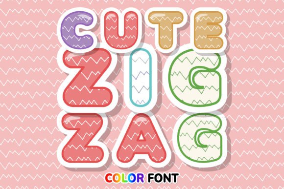 Cute Zigzag: A Playful Color Font for Modern Design