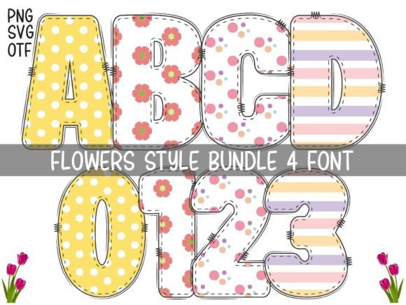 Flowers Style: Vibrant Typography for Whimsical Designs