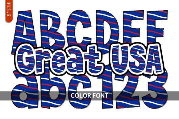 Great USA: Elevating Patriotic Design with Vibrant Typography