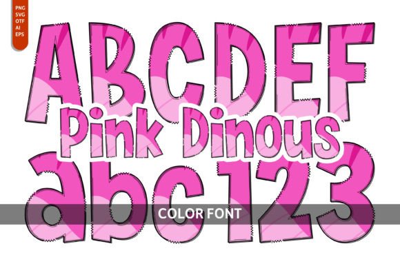 Pink Dinous: A Whimsical Color Font for Playful Design