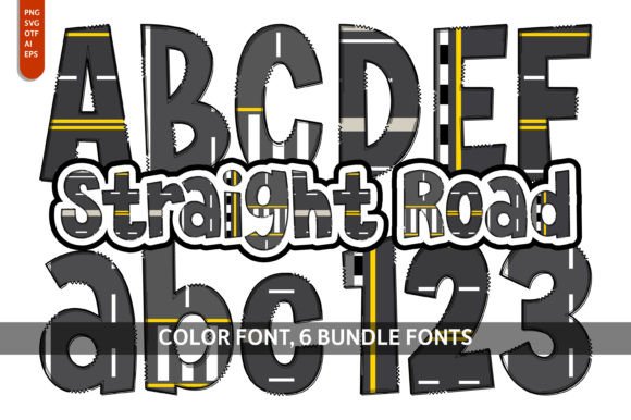 Straight Road Bundle: Vibrant Color Fonts for Playful Design