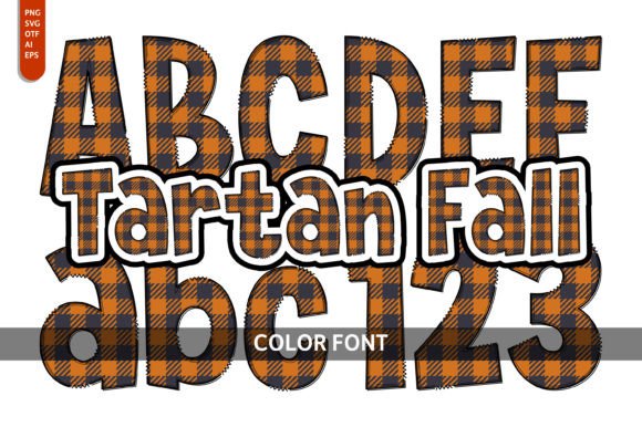 Tartan Fall: A Whimsical Color Font for Autumn Designs